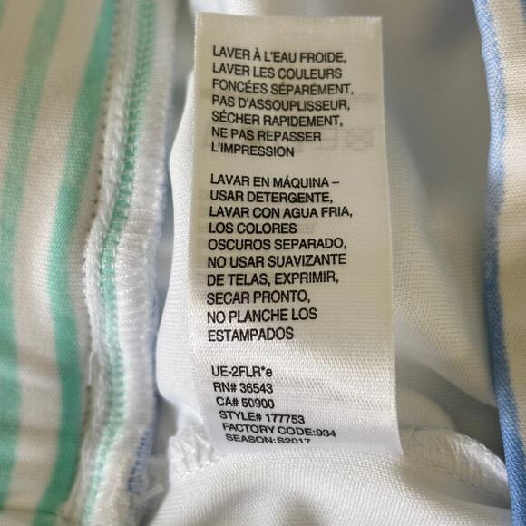 Izod Womens Golf Skort Size M White Blue Multi Stripe Stretch Pull On Pocket - Picture 12 of 12